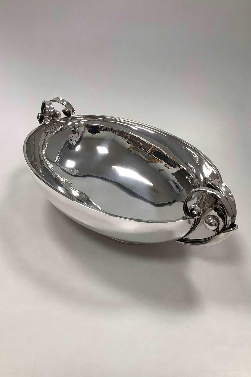 Georg Jensen Sterling Sølv Stor Oval Art Deco Skål No 622B