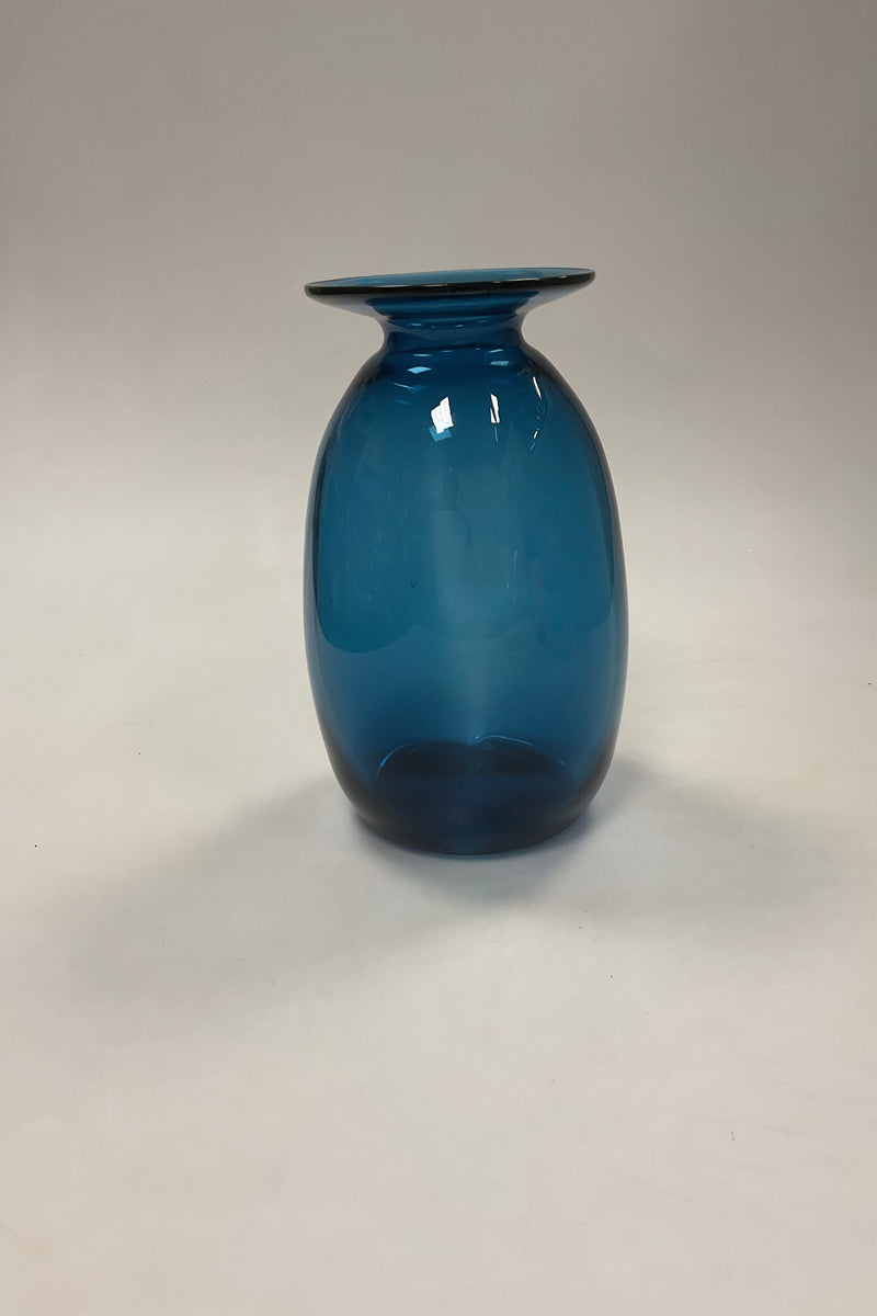 Holmegaard Capri vase i blåt glas