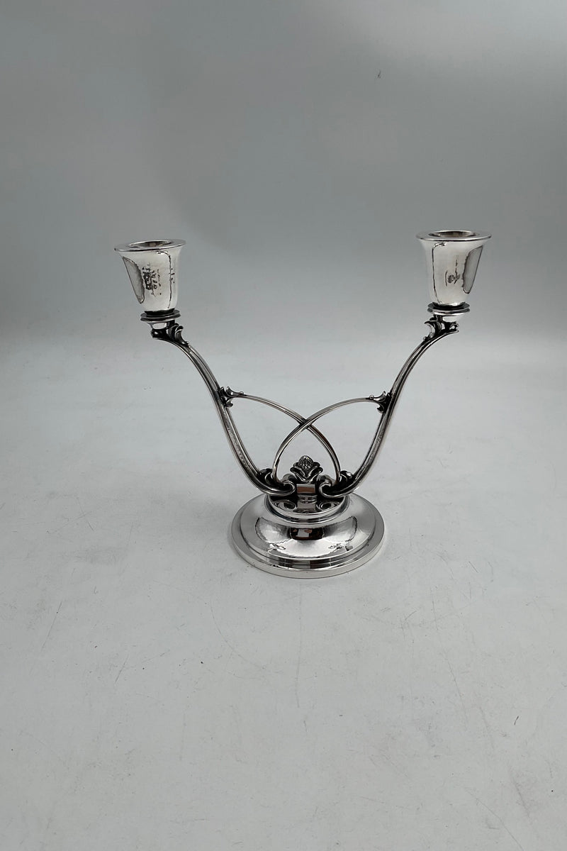 Georg Jensen Sterling Silver King 2-armed Candleholder No. 619