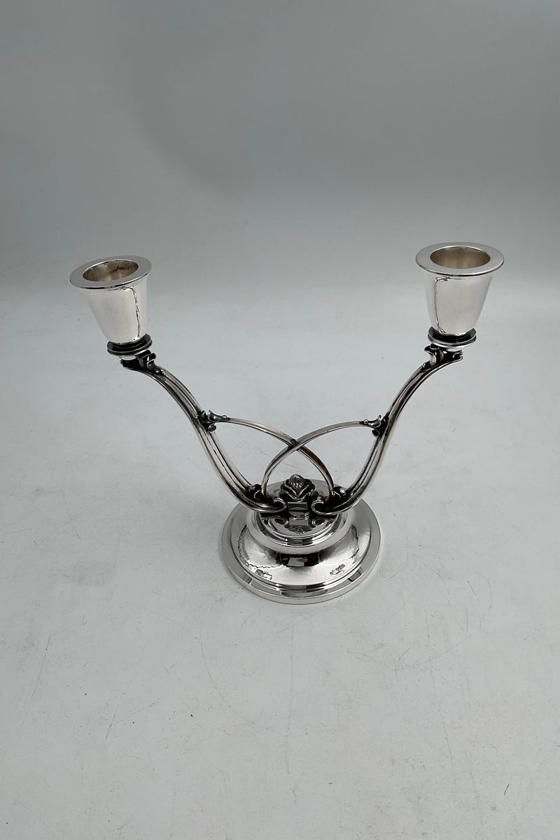 Georg Jensen Sterling Silver King 2-armed Candleholder No. 619