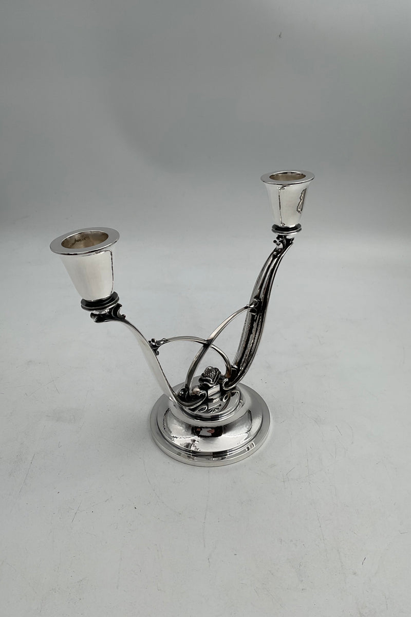 Georg Jensen Sterling Silver King 2-armed Candleholder No. 619