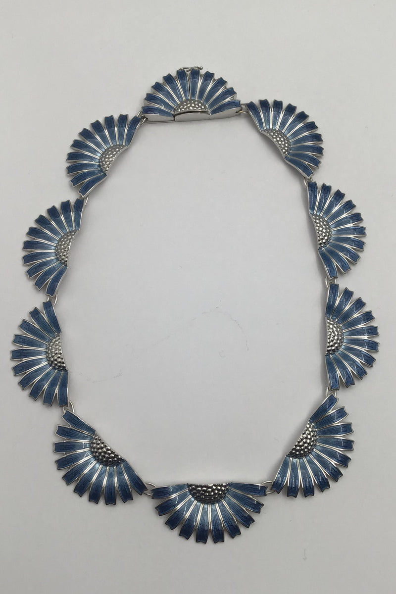 Georg Jensen Sterling Sølv Daisy Halskæde (Blå)