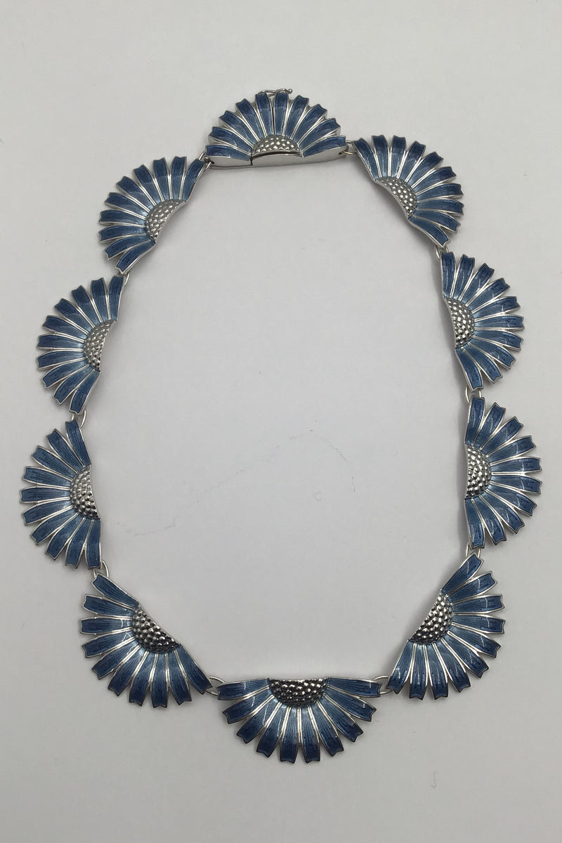 Georg Jensen Sterling Sølv Daisy Halskæde (Blå)