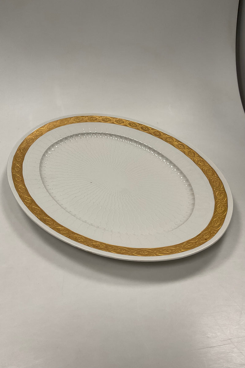 Royal Copenhagen Gold Fan Large Oval Serving Dish No 11510
