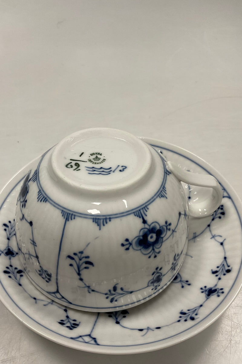 Royal Copenhagen Musselmalet Riflet Stor Kop og underkop No 69