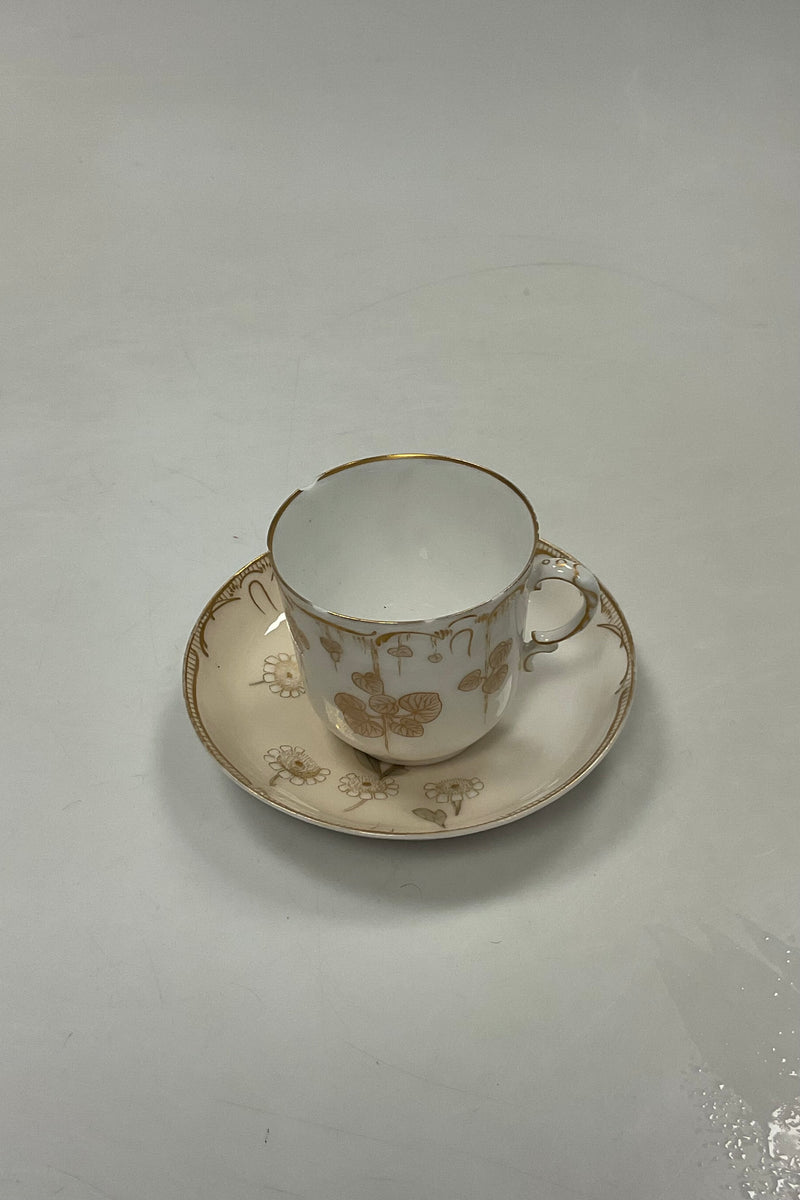 Tidlig Royal Copenhagen Art Nouveau Kop og underkop No 13