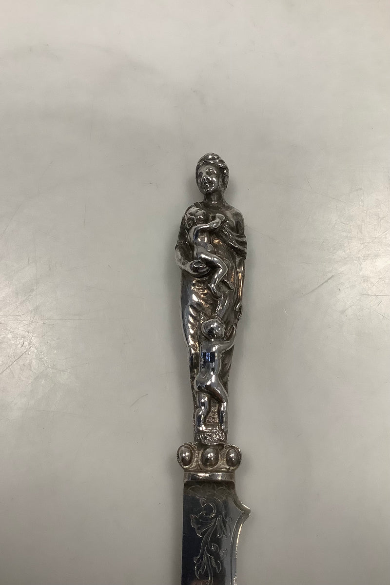 Charles Thomas Fox and George Fox Sterling Silver Ornamental knife with woman and children from 1841-1943