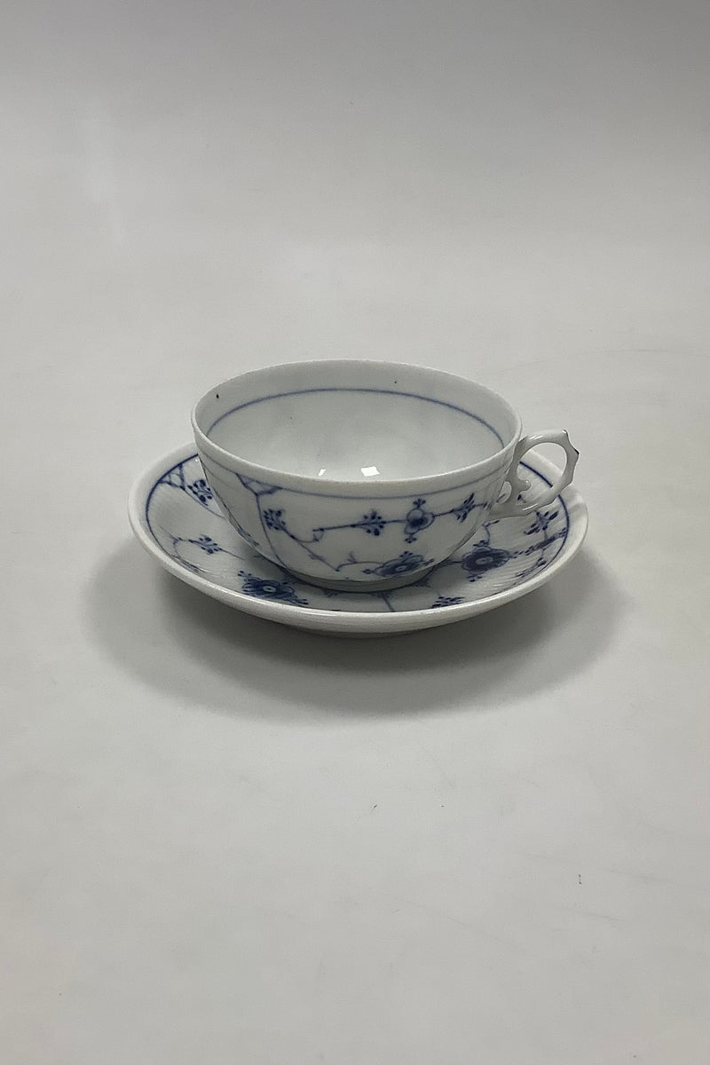 Bing and Grondahl Blue Painted / Blue Fluted Plain Large Teacup and saucer