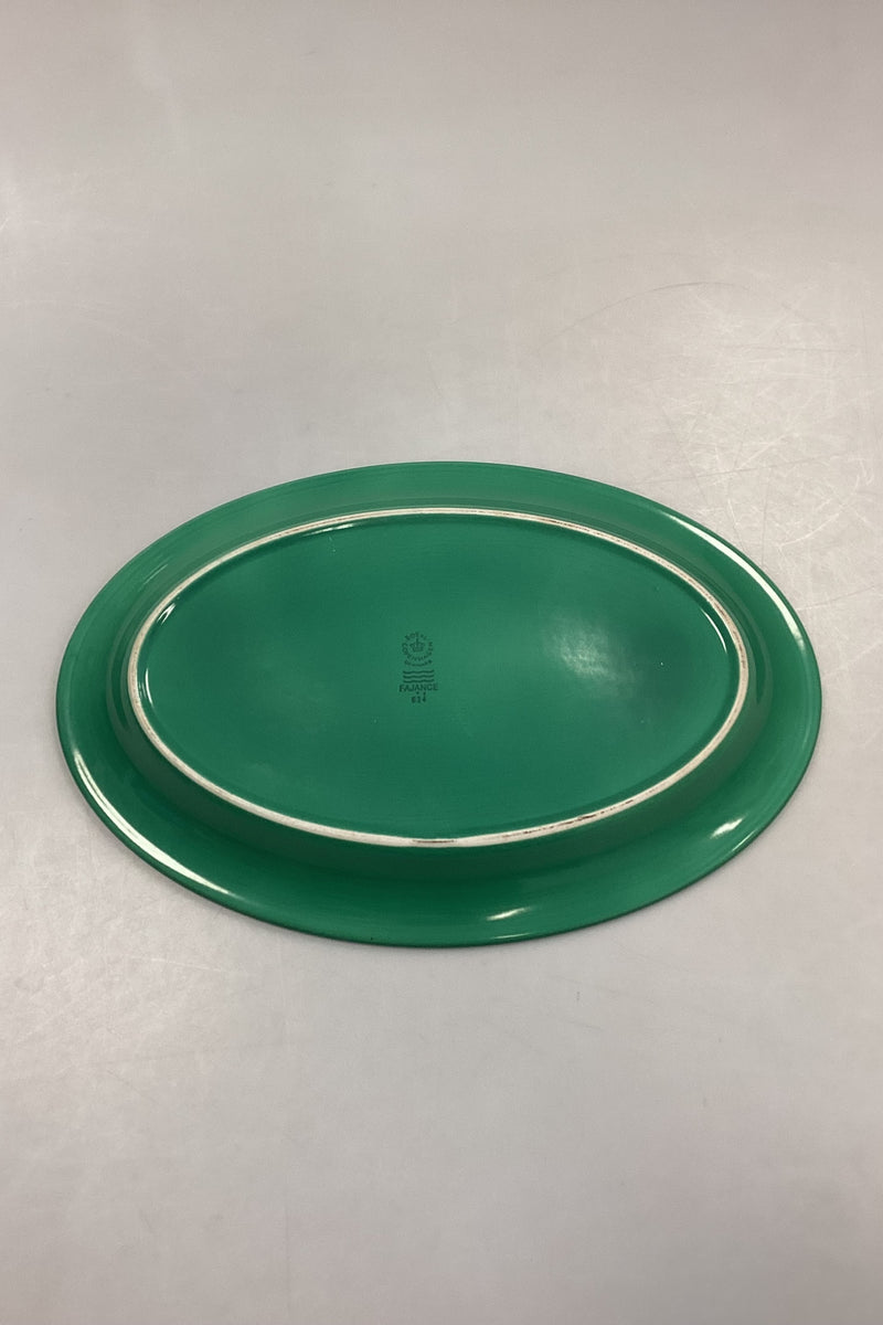 Royal Copenhagen Ursula Oval Plate in Dark Green No. 624