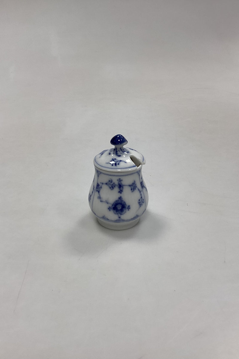 Royal Copenhagen Blue Fluted Plain Small Mustard Jar No. 358