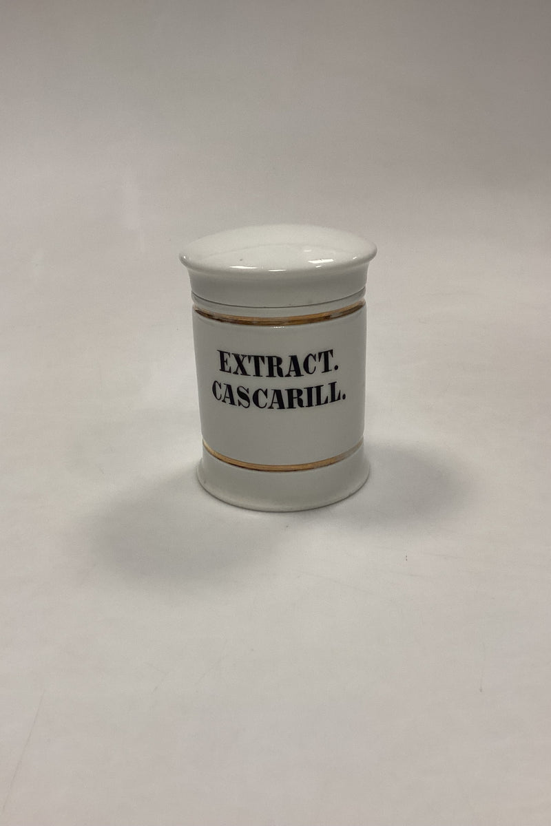 Apotekerkrukke i porcelæn: EXTRACT. CASCARIL.