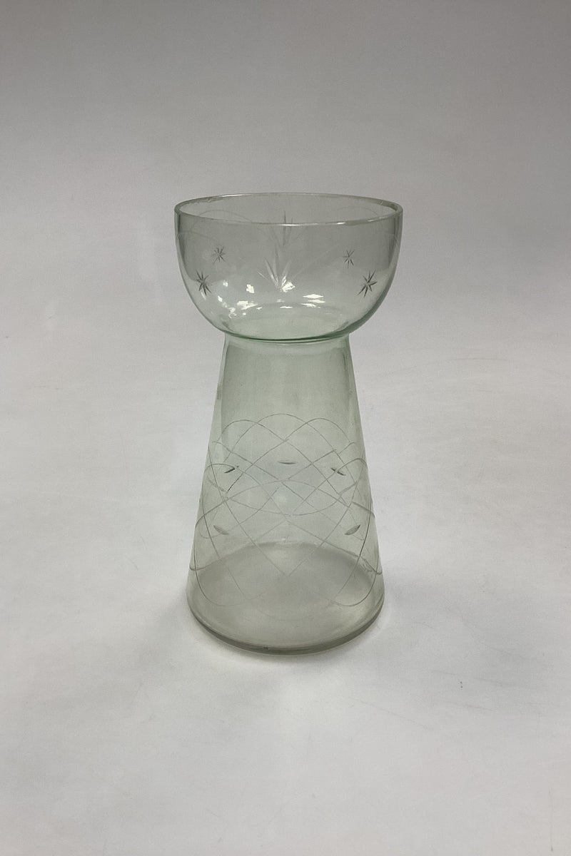 Clear Hyacinth glass with cuts Holmegaard / Kastrup / Fyens Glasværk