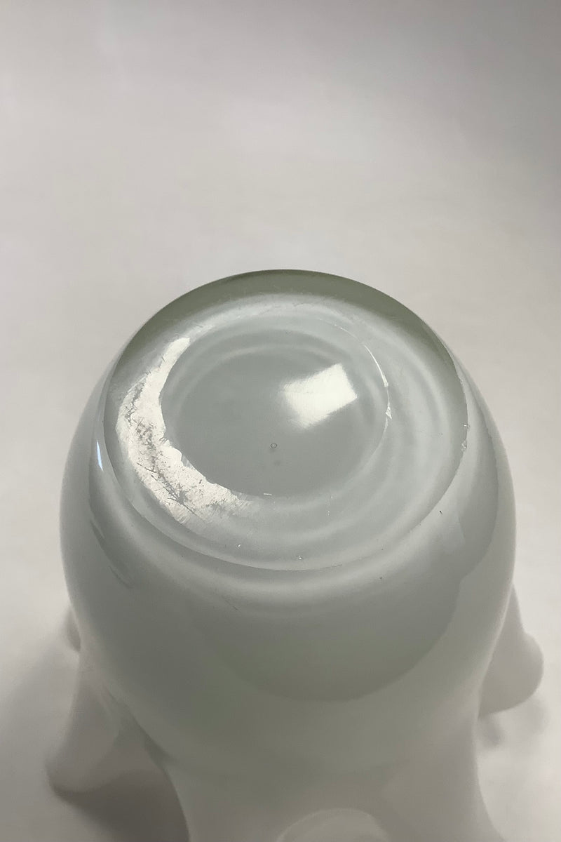 Holmegaard White Opal Vase with wavy edge