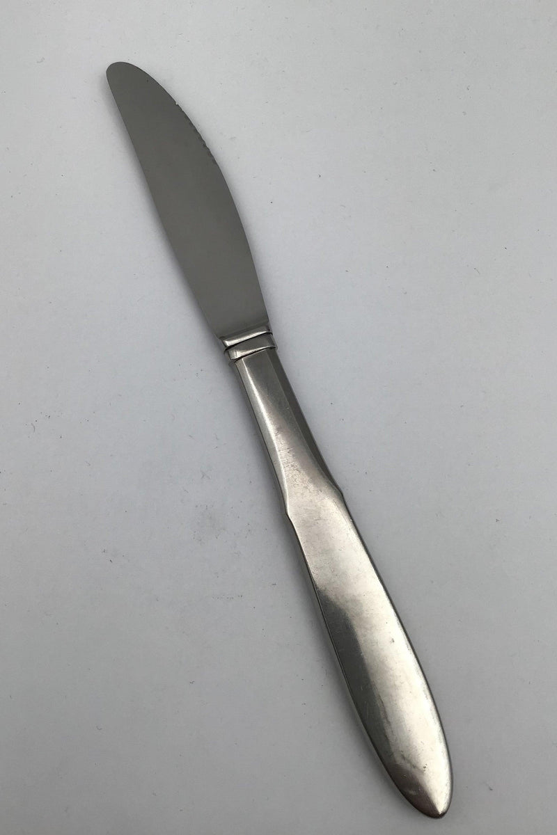 Georg Jensen Mitra Mat Stainless Spisekniv langt skaft, kort blad, med skær - Danam Antik