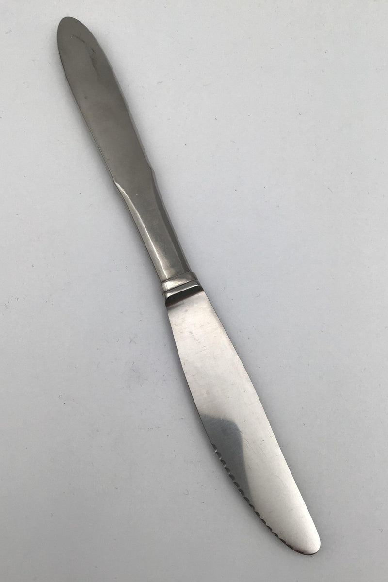 Georg Jensen Mitra Mat Stainless Spisekniv langt skaft, kort blad, med skær - Danam Antik