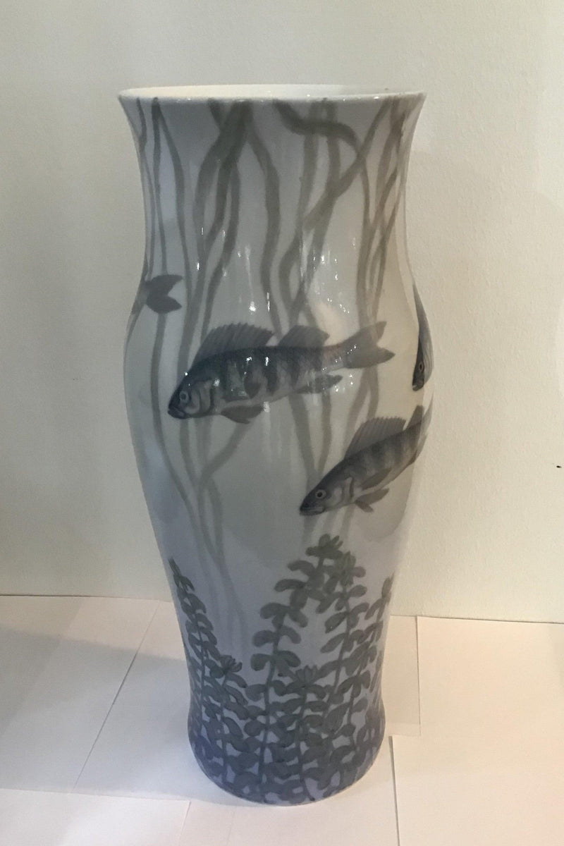 Royal Copenhagen Art Nouveau Unika Vase med Fisk af Stephan Ussing No 11778 fra 1912 - Danam Antik