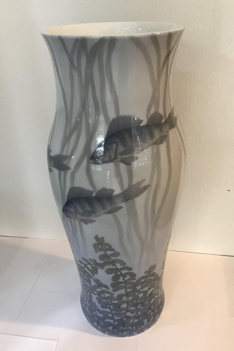 Royal Copenhagen Art Nouveau Unika Vase med Fisk af Stephan Ussing No 11778 fra 1912 - Danam Antik