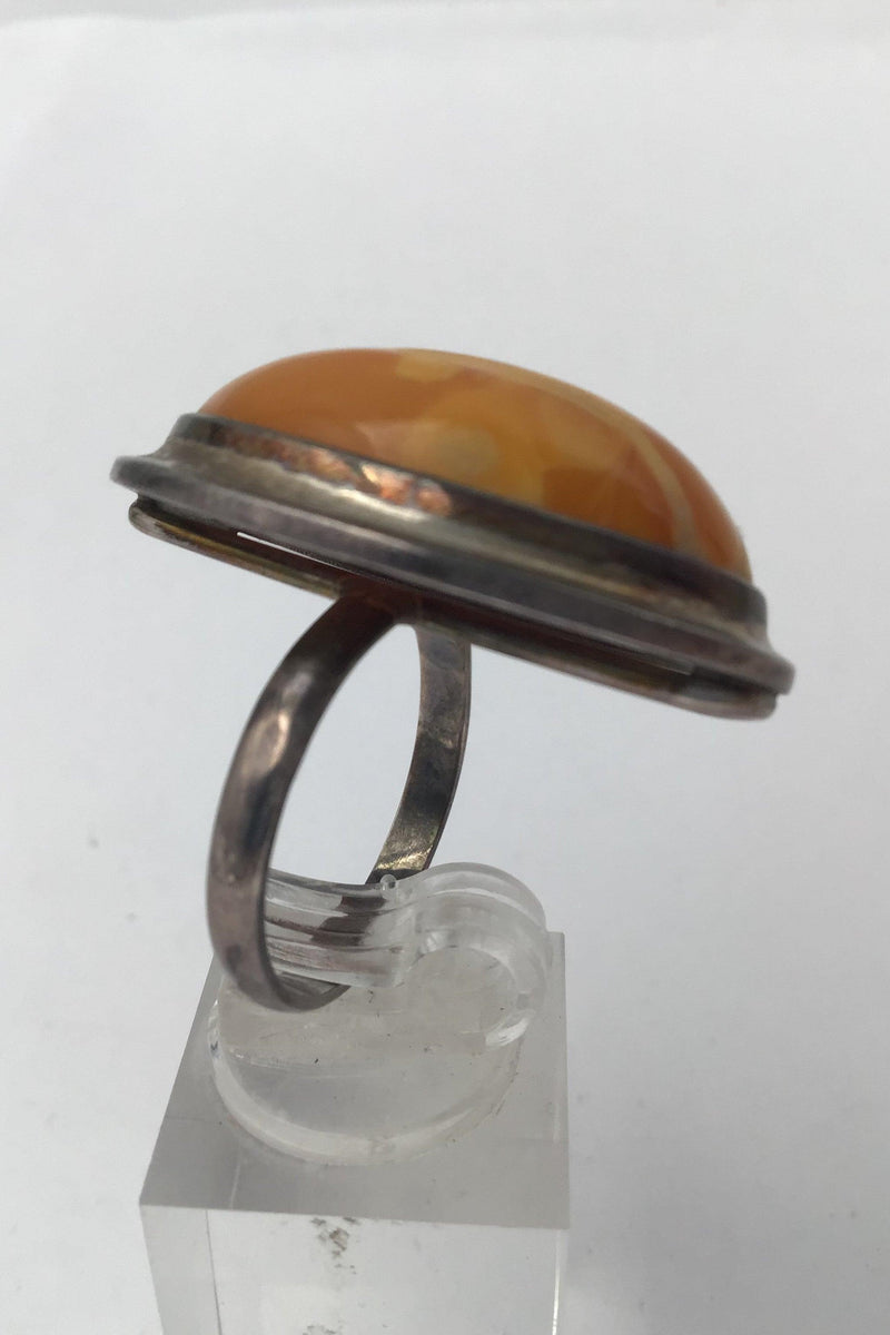 Sterling Sølv Ring med Rav - Danam Antik