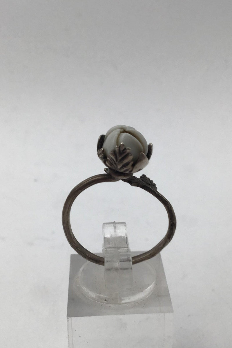 Royal Copenhagen Porcelæn / Sterling Sølv Ring - Danam Antik