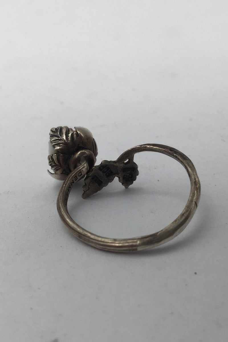 Royal Copenhagen Porcelæn / Sterling Sølv Ring - Danam Antik