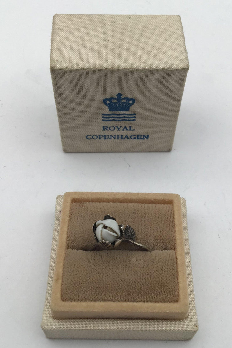 Royal Copenhagen Porcelain / Sterling Silver Ring