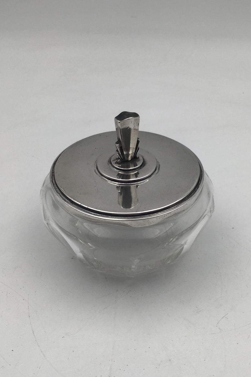 Georg Jensen Sterling Sølvlåg og Baccarat Krystal Confiture Glas No. 134C - Danam Antik