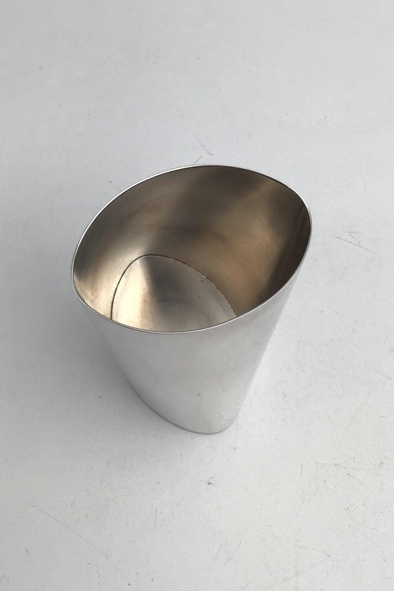 Georg Jensen Sterling Sølv Ellipseformet Vase / Bæger Verner Panton - Danam Antik