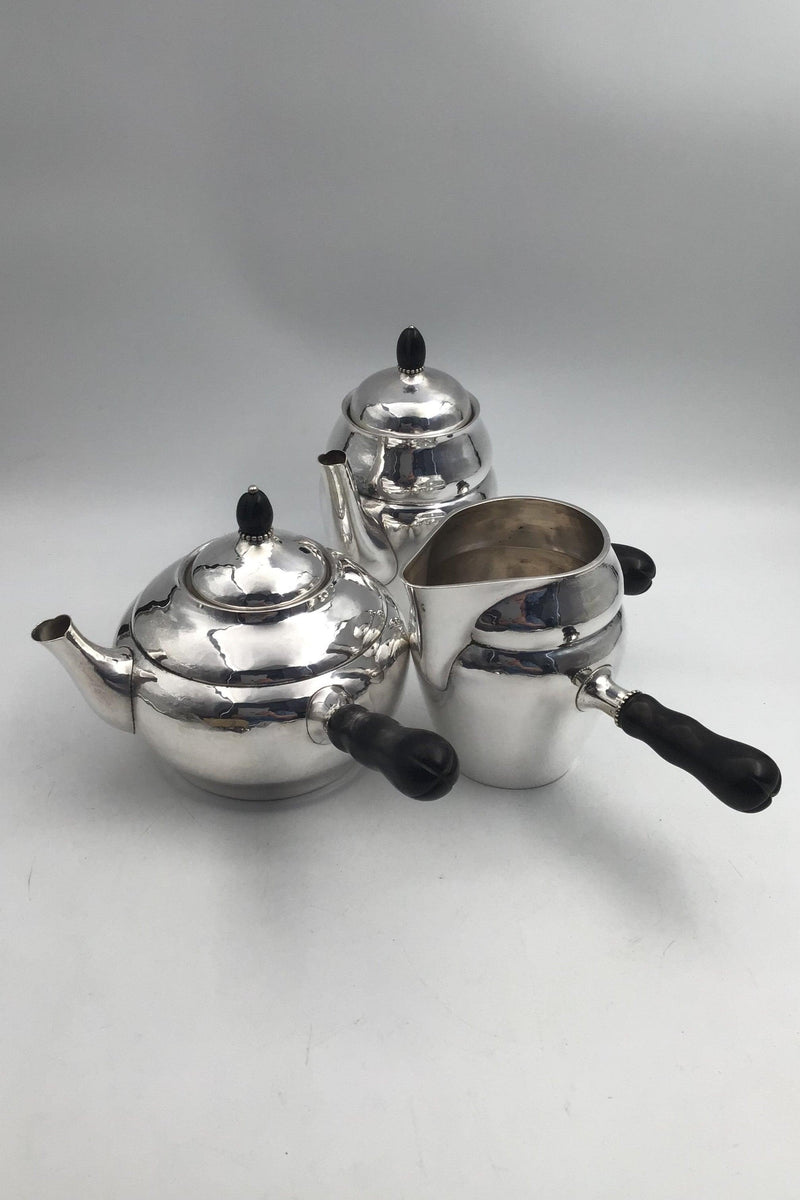 Georg Jensen Sterling Sølv The og Kaffesæt No. 1 (3 dele)