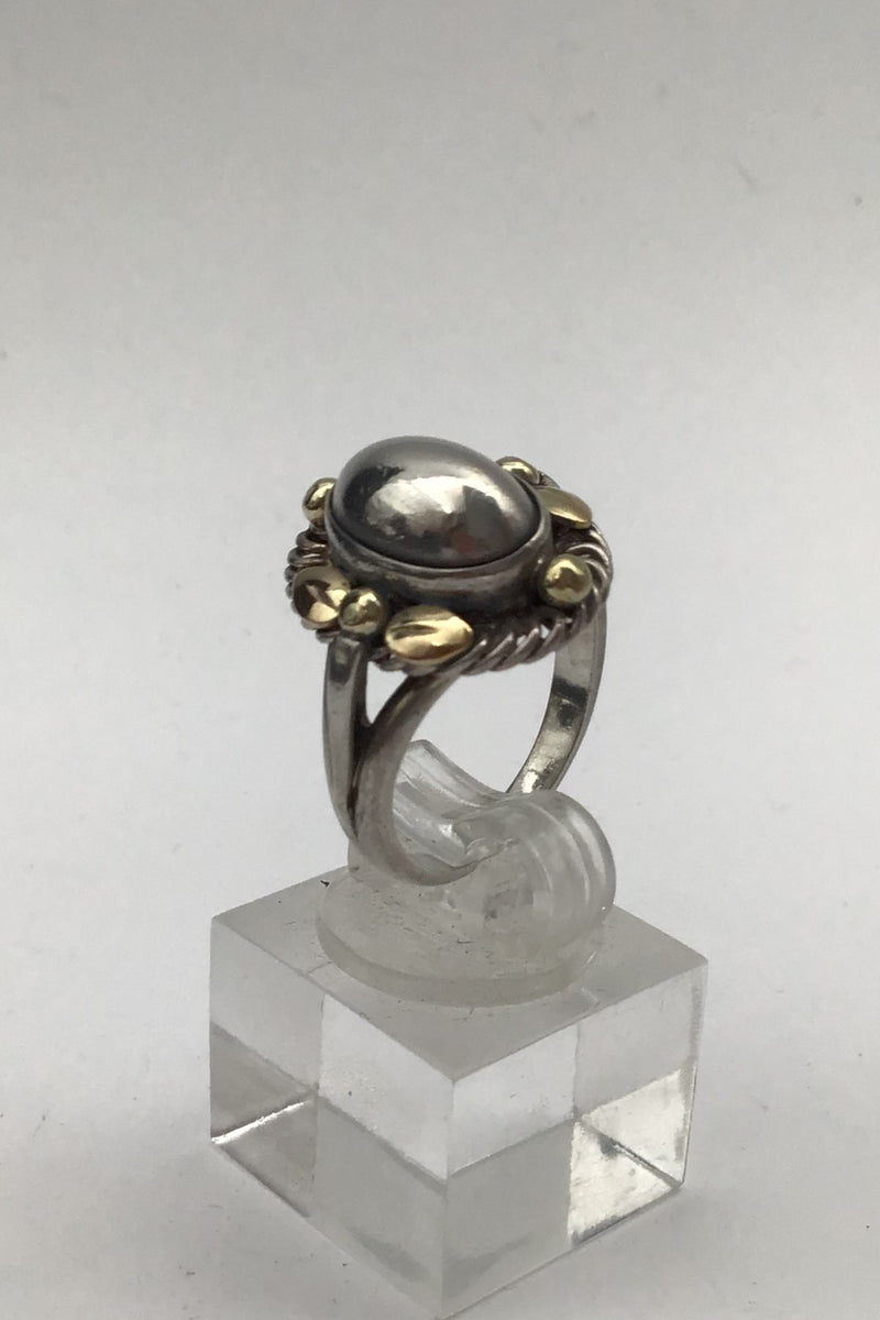 Georg Jensen Sterling Sølv Ring No. 1A (Delvist Forgyldt)