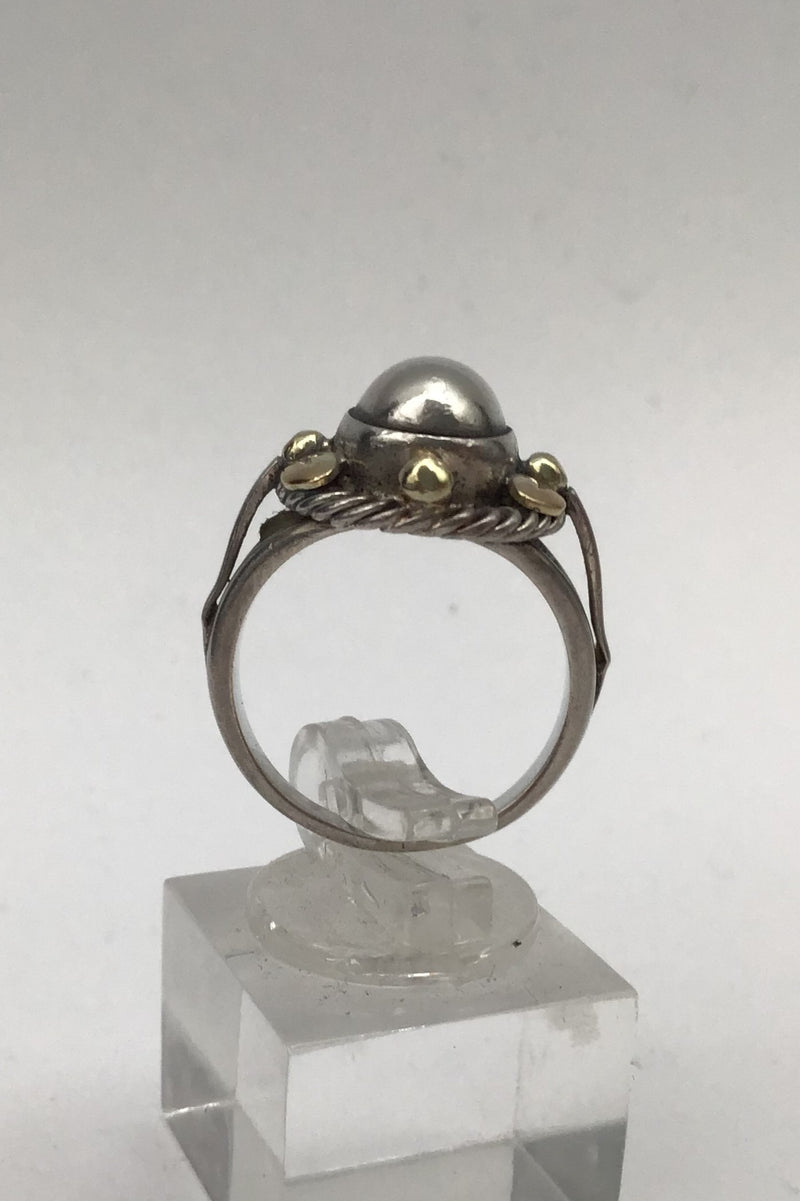 Georg Jensen Sterling Sølv Ring No. 1A (Delvist Forgyldt)