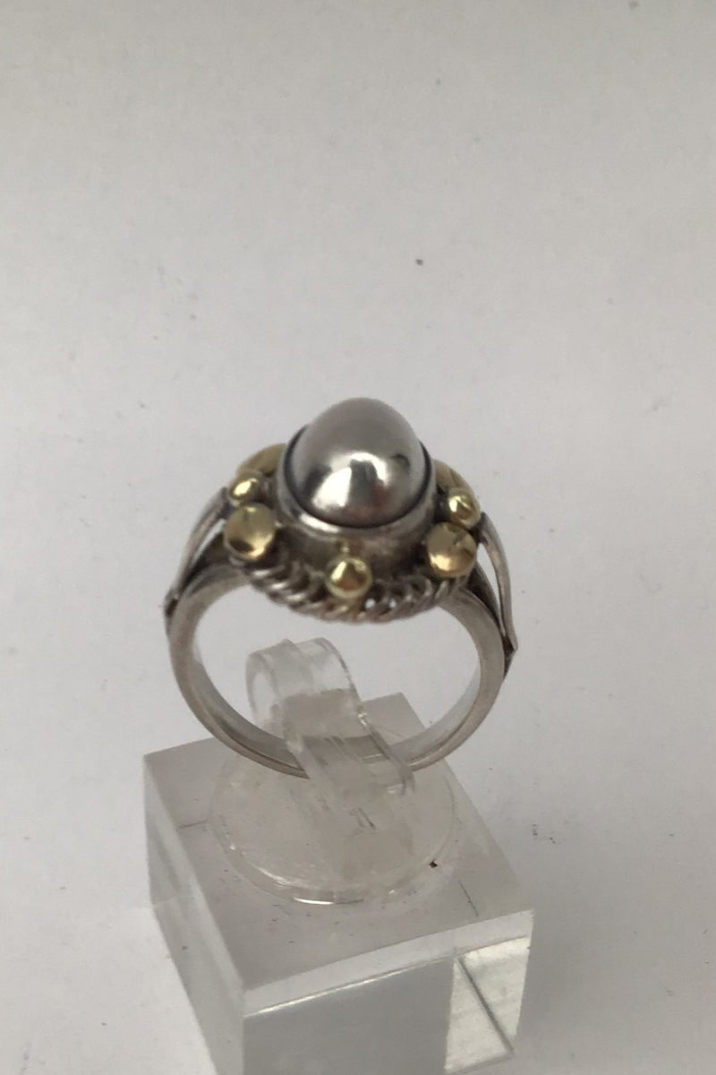 Georg Jensen Sterling Sølv Ring No. 1A (Delvist Forgyldt)