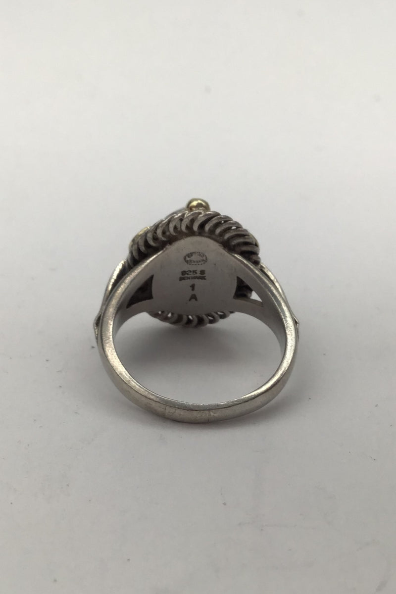 Georg Jensen Sterling Sølv Ring No. 1A (Delvist Forgyldt)