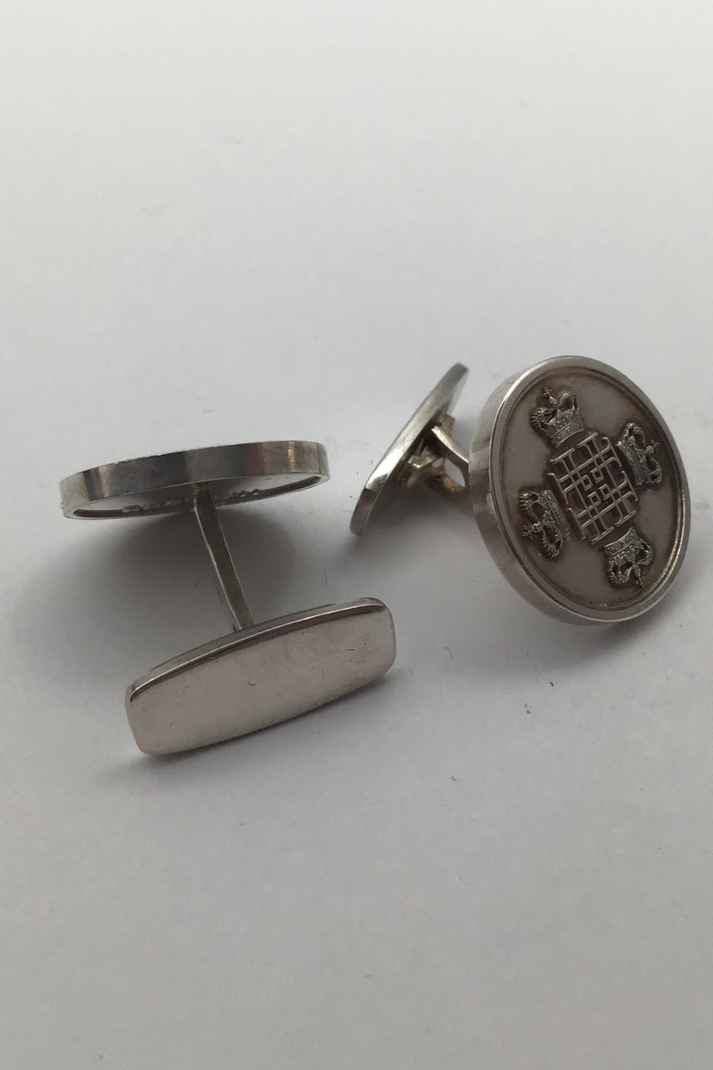 Carlo B. Jensen and Son Sterling Silver Cufflinks Prince Henrik 75 years