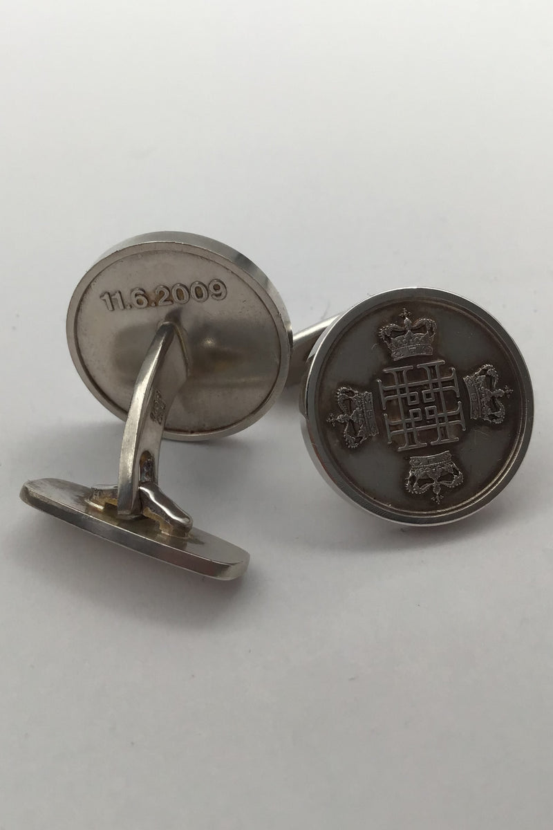 Carlo B. Jensen and Son Sterling Silver Cufflinks Prince Henrik 75 years