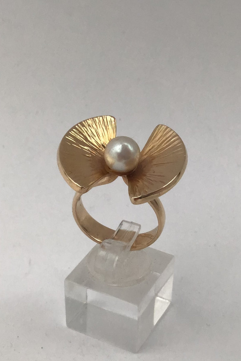 Bent Gabrielsen 14K Gold Ring with Pearl