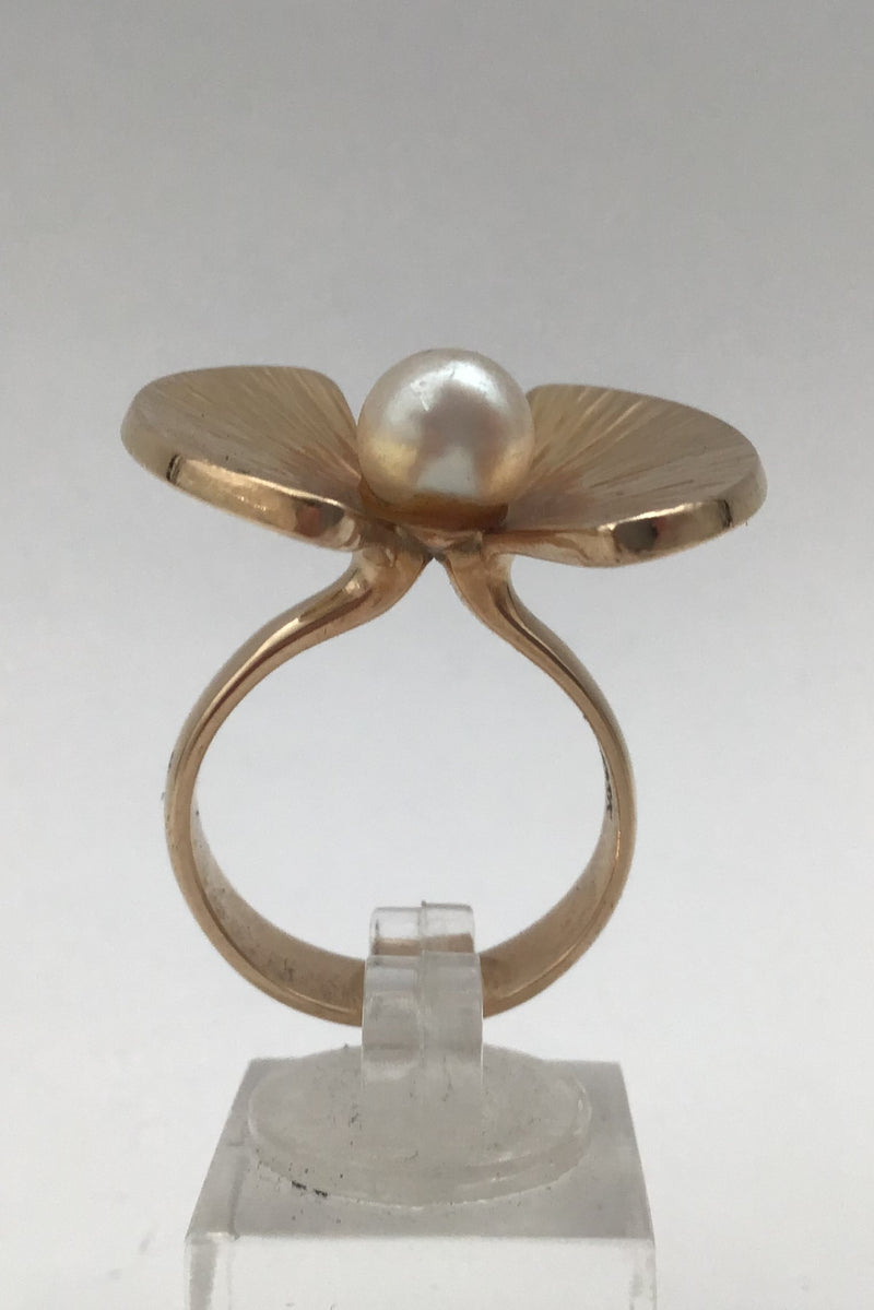 Bent Gabrielsen 14K Gold Ring with Pearl