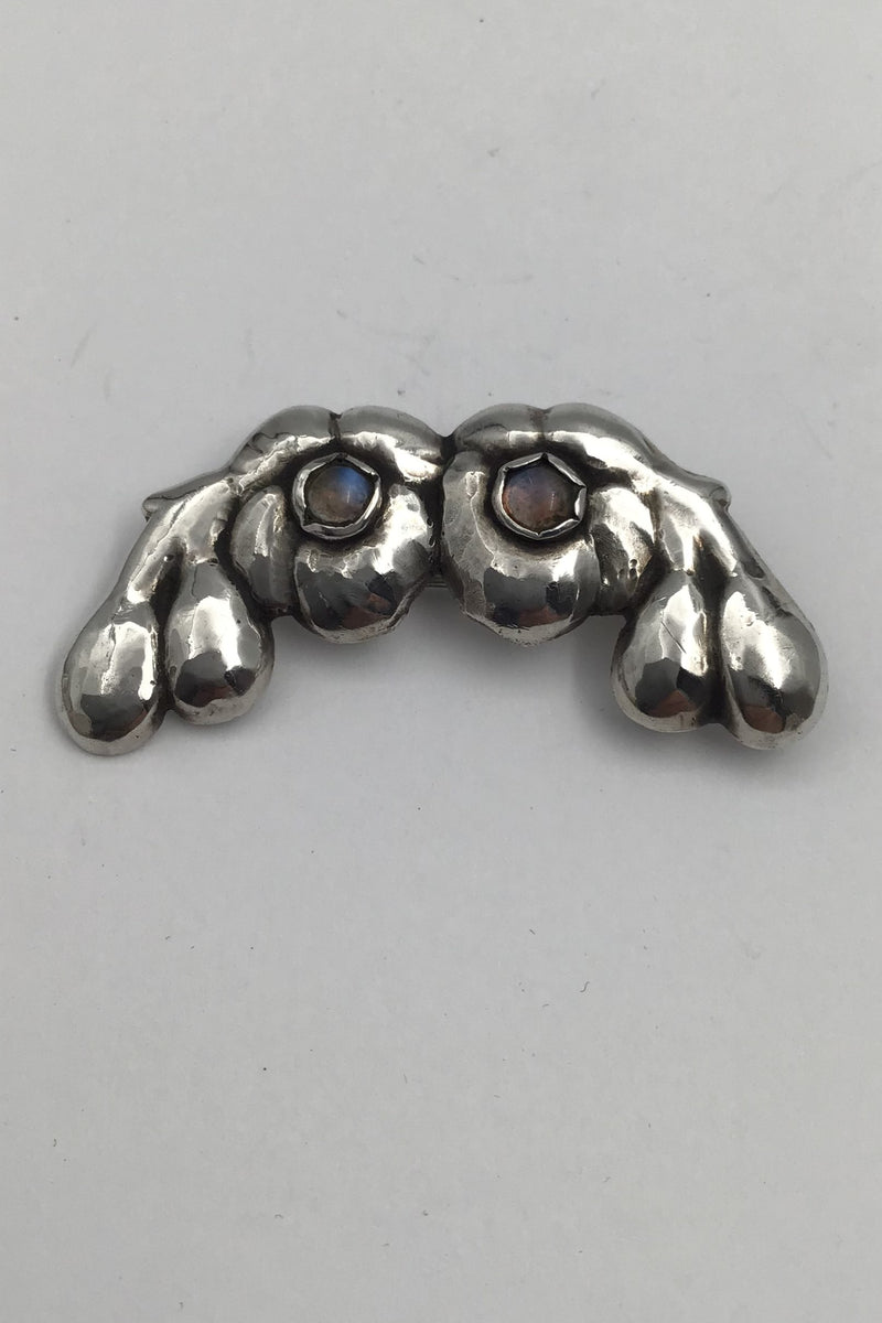 Evald Nielsen Silver Brooch (Moonstone)