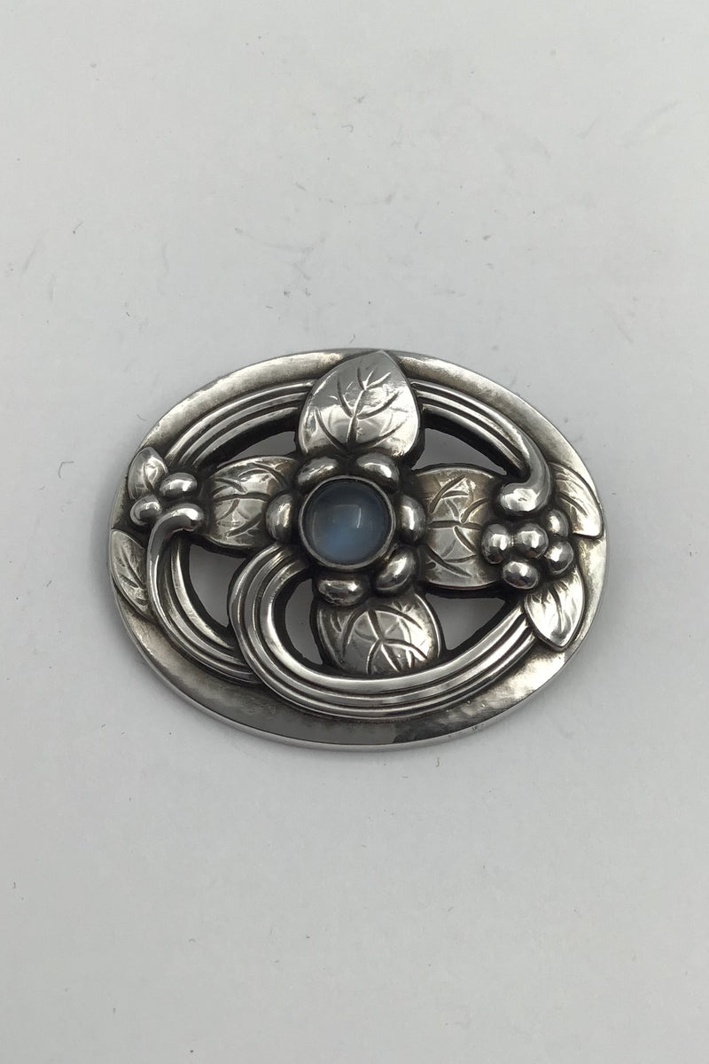 Georg Jensen Sterling Silver Brooch No. 138 (Moonstone)