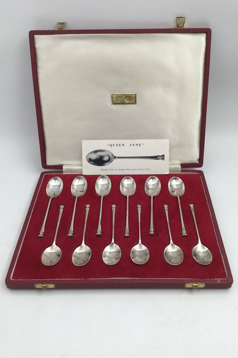 Francis Howard, Sheffield, England, Sterling Silver, Queen Anne, Coffee spoon + Mocha spoon (6+6)