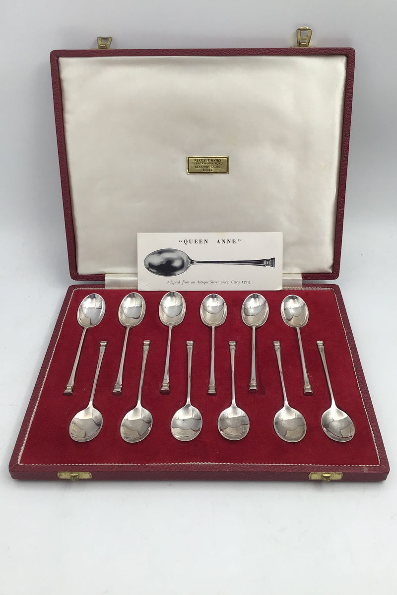 Francis Howard, Sheffield, England, Sterling Silver, Queen Anne, Coffee spoon + Mocha spoon (6+6)