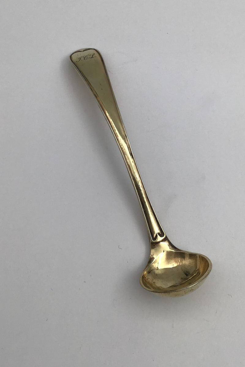 Swedish Gold Plated Silver Old Rifled Mustard Spoon