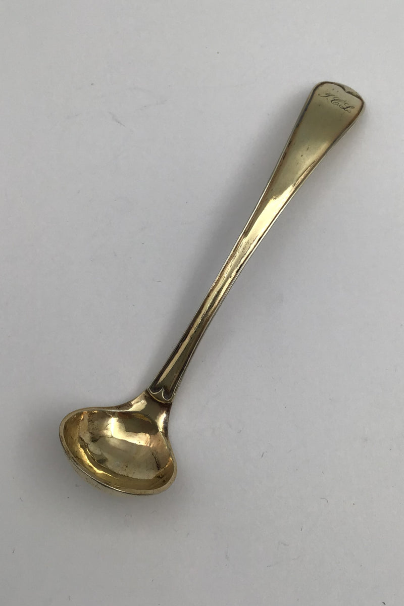 Swedish Gold Plated Silver Old Rifled Mustard Spoon