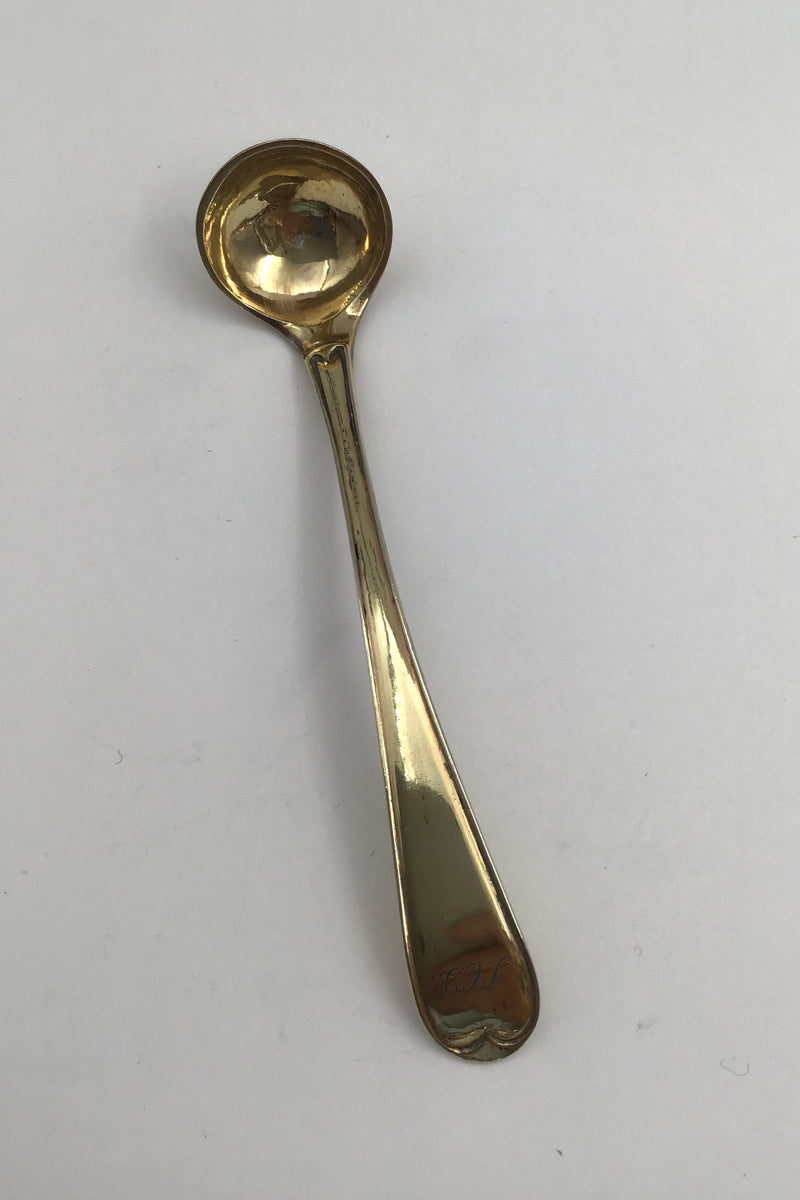 Swedish Gold Plated Silver Old Rifled Mustard Spoon