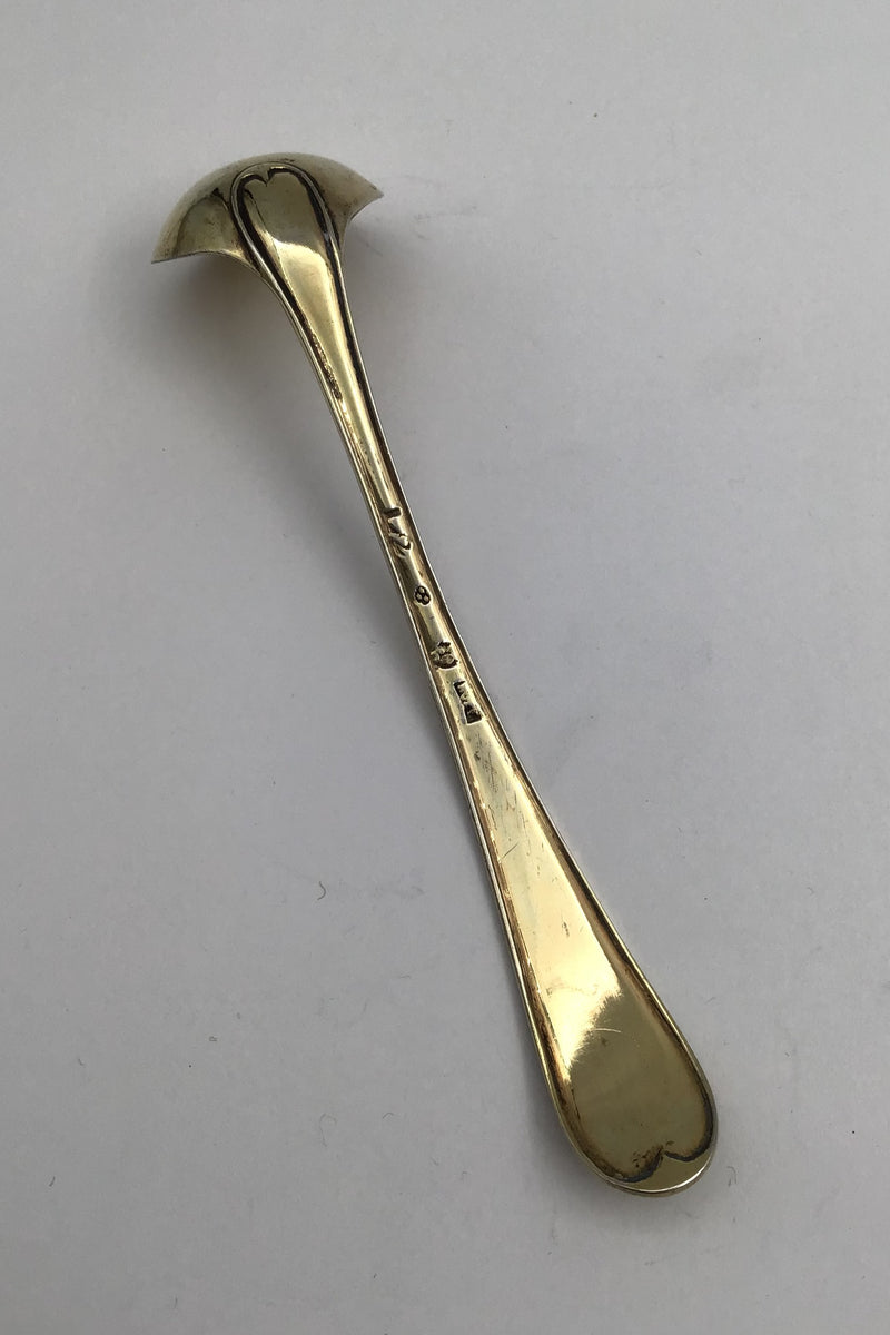 Swedish Gold Plated Silver Old Rifled Mustard Spoon