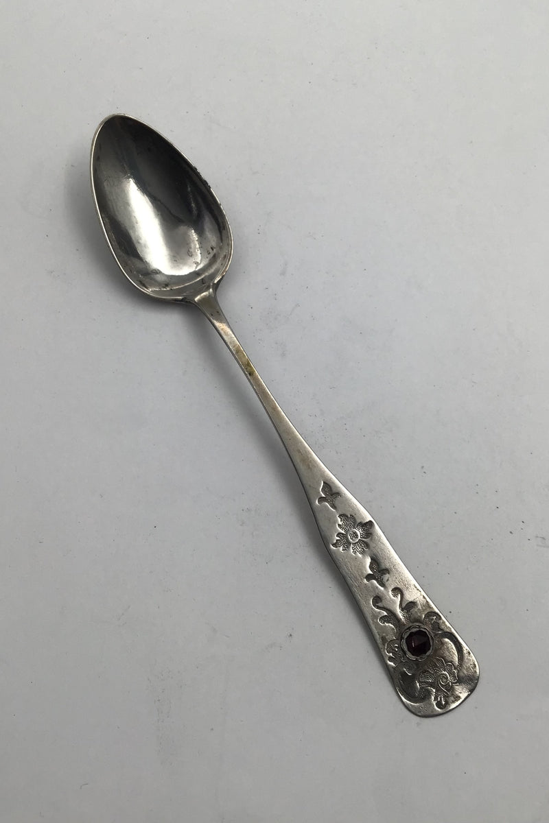 Danish Provincial Silver Theske with ornamentation and flus