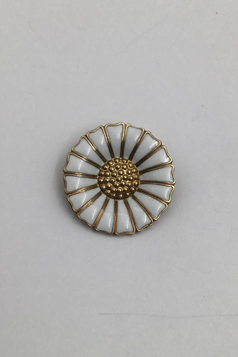 Georg Jensen Sterling Silver Gilded Marguerite Brooch