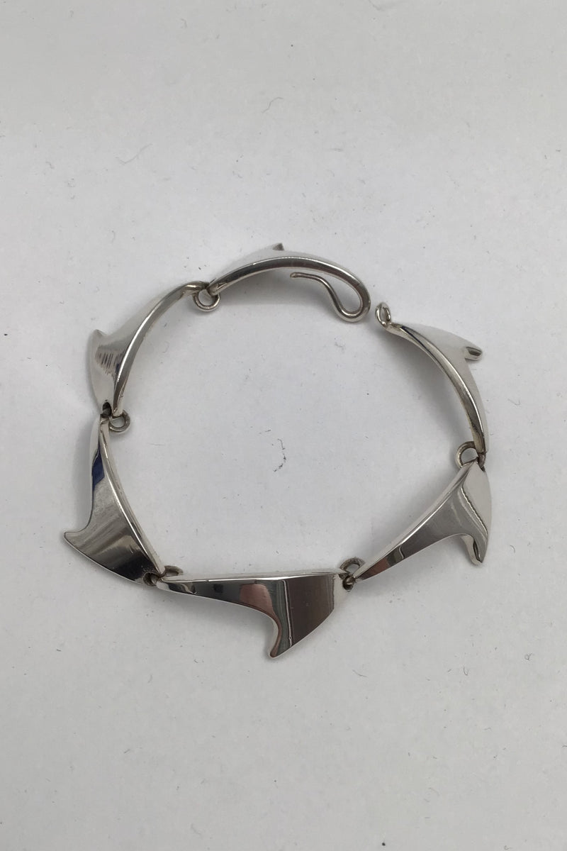 Bent Knudsen Sterling Silver Shark Fin Bracelet