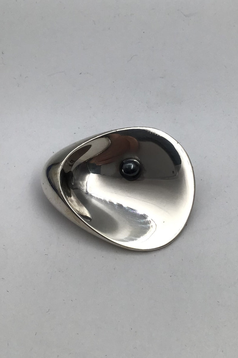 Georg Jensen Sterling Silver Brooch No. 328 Hematite