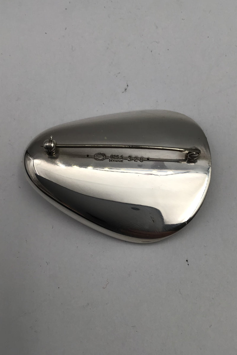 Georg Jensen Sterling Silver Brooch No. 328 Hematite