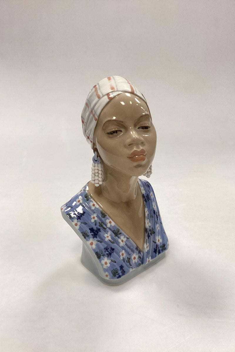Dahl Jensen Figur No. 1211 - Buste af Afrikansk Kvinde - Danam Antik